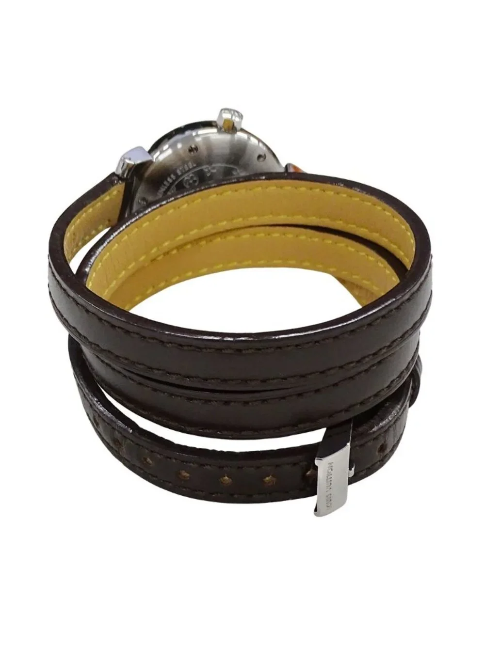 Louis Vuitton Watch Tambour Triple Coiled Date Quartz Stainless Steel Leather